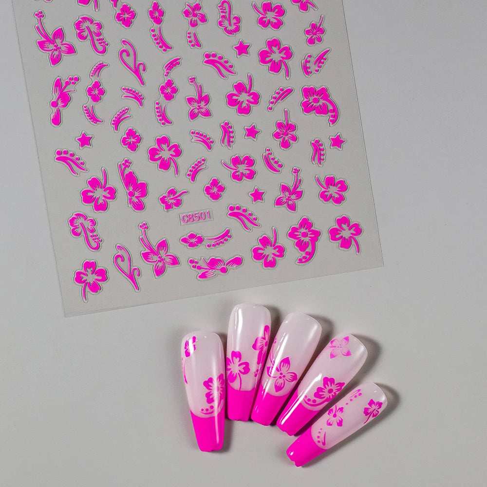 Hibiscus Flowers Nail
