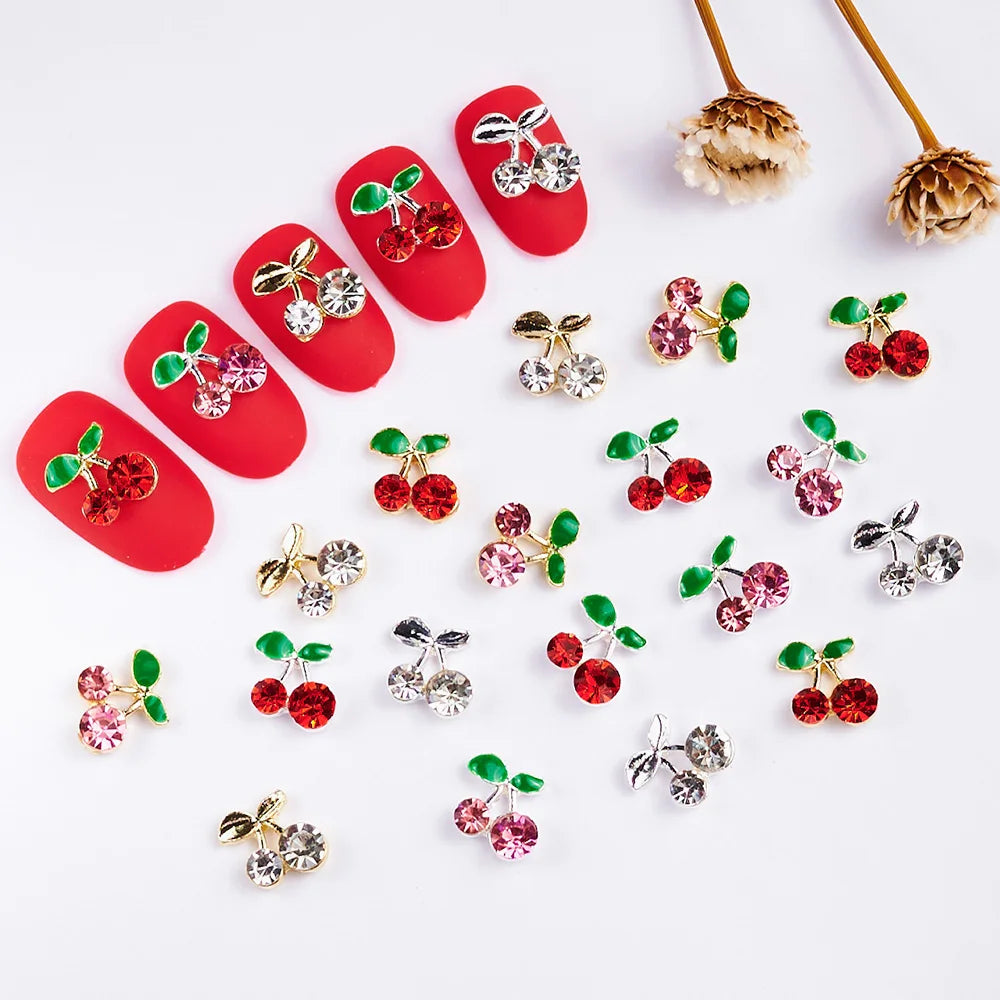 Nail Charms Red & Pink Cherry