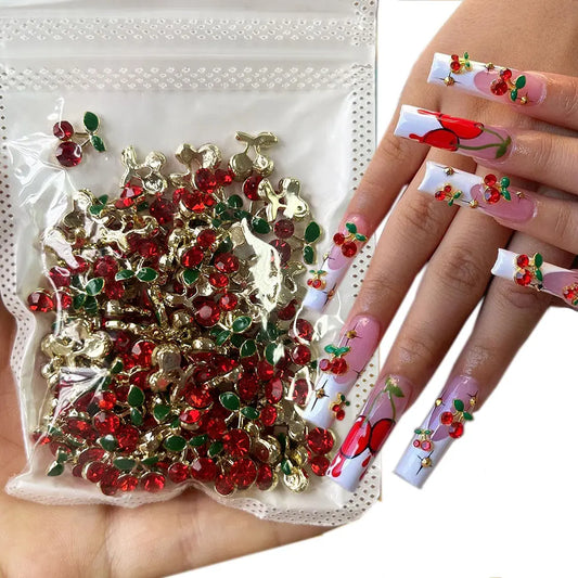 Nail Charms Red & Pink Cherry